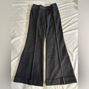 Diane Von Furstenberg Womens Trousers Dark Gray Dress Pants Flare Wool Size 0